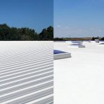Photo of before and after of commercial roof