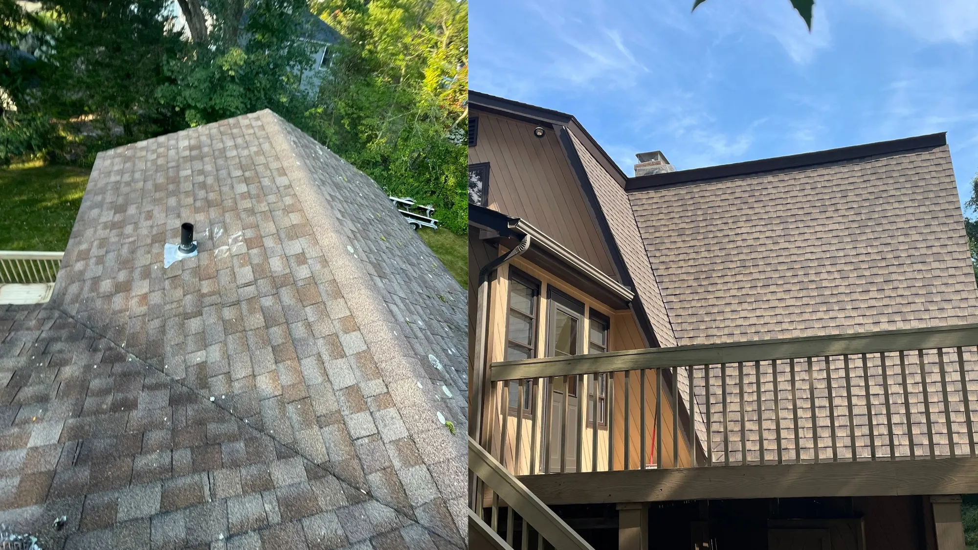 A house in Pawcatuck, CT prepared for winter by a roofing company near me