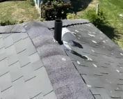 Residential home with a new fall roof installed by roof companies nearby.