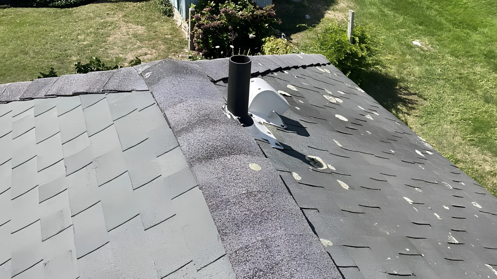 Residential home with a new fall roof installed by roof companies nearby.